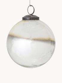 Bolas de Navidad Mouna, 2 uds., Blanco, tonos beige, Ø 10 x Al 10 cm
