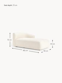 Chaise longue hoekmodule Sofia uit bouclé, Bekleding: bouclé (100% polyester) M, Frame: sparrenhout, spaanplaat, , Poten: kunststof Dit product is , Bouclé gebroken wit, B 185 x D 92 cm, hoekdeel rechts