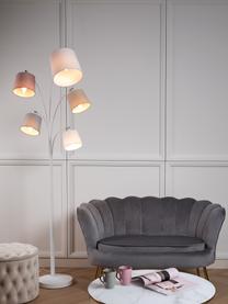 Grosse Verstellbare Bogenlampe Foggy, Lampenschirm: Polyester, Baumwolle, Weiss, Pastelltöne, H 200 cm