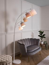 Grosse Verstellbare Bogenlampe Foggy, Lampenschirm: Polyester, Baumwolle, Weiss, Pastelltöne, H 200 cm