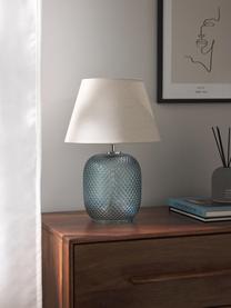 Kleine Tischlampe Cornelia, Lampenschirm: Polyester, Beige, Hellblau, Ø 28 x H 38 cm
