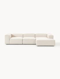 Modulares Ecksofa Lennon aus Leinen-Mix, Bezug: 50 % Viskose, 25 % Leinen, Gestell: Fichtenholz, Sperrholz, m, Leinen-Mix Beige, B 327 x T 180 cm, Eckteil links