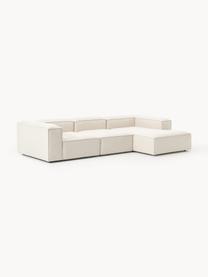 Modulares Ecksofa Lennon aus Leinen-Mix, Bezug: 50 % Viskose, 25 % Leinen, Gestell: Fichtenholz, Sperrholz, m, Füße: Kunststoff Dieses Produkt, Leinen-Mix Beige, B 327 x T 180 cm, Eckteil links