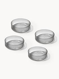 Bols striés soufflés bouche Ripple, 2 pièces, Verre, soufflé bouche, Gris, transparent et haute brillance, Ø 12 cm