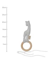 Rassel Giraffe aus Bio-Baumwolle, Grau, 8 x 21 cm