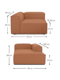 Modulares Ecksofa Lennon, Bezug: 100 % Polyester Der strap, Gestell: Massives Kiefernholz FSC-, Webstoff Nougat, B 238 x T 180 cm, Eckteil rechts