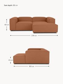 Narożna sofa modułowa Lennon, Tapicerka: 100% poliester Dzięki tka, Stelaż: lite drewno sosnowe, cert, Nogi: tworzywo sztuczne, Nugatowa tkanina, S 238 x G 180 cm, lewostronna