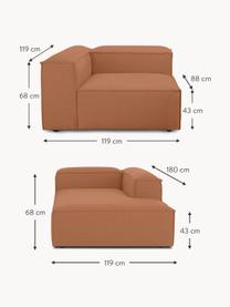 Narożna sofa modułowa Lennon, Tapicerka: 100% poliester Dzięki tka, Stelaż: lite drewno sosnowe, cert, Nogi: tworzywo sztuczne, Nugatowa tkanina, S 238 x G 180 cm, lewostronna