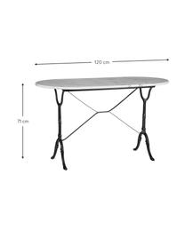 Mesa de comedor de mármol Mummi, Tablero: mármol, Patas: metal, Blanco, negro, An 120 x F 60 cm