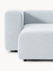 Modulares Bouclé-Sofa Lena (4-Sitzer), Bezug: Bouclé (93 % Polyester, 6, Gestell: Buchenholz, Spanplatte, H, Füße: Kunststoff, Bouclé Hellblau, B 287 x T 106 cm