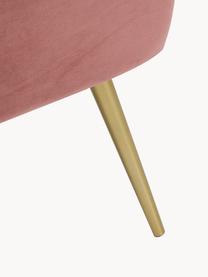 Zamatové kreslo v retro dizajne Sandwich, Zamatová tóny ružovej, odtiene zlatej, Š 65 x H 64 cm