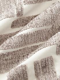 Kussenhoes Fran met chenille borduurwerk, 100% katoen, Greige, gebroken wit, B 45 x L 45 cm