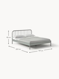 Łóżko z metalu Sanna, Metal malowany proszkowo, Szarozielony, S 140 x D 200 cm