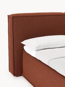 Buklé kontinentálna posteľ Lennon, Buklé terakotová, Š 140 x D 200 cm, tvrdosť H2