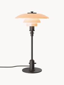 Malá stolní lampa PH 2/1, ručně foukaná, Lesklá světle béžová, matná černá, Ø 20 cm, V 36 cm