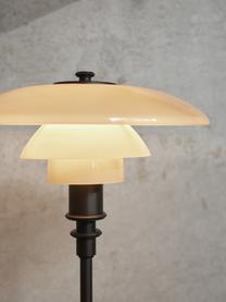 Malá stolní lampa PH 2/1, ručně foukaná, Lesklá světle béžová, matná černá, Ø 20 cm, V 36 cm