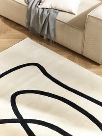 Tapis en laine tufté main Line, Blanc crème, larg. 200 x long. 300 cm (taille L)