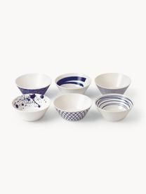 Súprava misiek z porcelánu Pacific Blue, 6 dielov, Porcelán, Biela, tmavomodrá, Ø 15 x V 8 cm