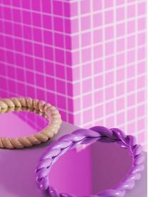 Ovale wandspiegel Braid met leliekleurige lijst, Lijst: polyresin, Pastelpaars, B 26 x H 35 cm