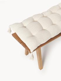 Coussin à houppes pour banc Rheya, Blanc cassé, larg. 48 x long. 120 cm