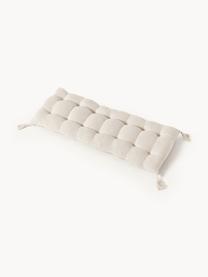 Coussin à houppes pour banc Rheya, Blanc cassé, larg. 48 x long. 120 cm