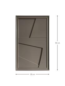 Decoración de pared artesanal Edge, Estructura: madera con acabado satina, Tablero: fibra de densidad media (, Gris pardo, An 30 x Al 50 cm