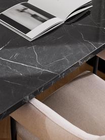 Pracovný stôl v mramorovom vzhľade Liam, MDF-doska pokrytá melamínovou fóliou, Čierna, mramorový vzhľad, Š 120 x H 60 cm
