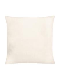 Housse de coussin 45x45 en velours brodé Nora, 100 % velours de polyester, Beige, couleur dorée, larg. 45 x long. 45 cm