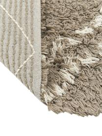 Flauschiger Badvorleger Beni aus Baumwolle, 100% Baumwolle, Beige, Weiss, B 50 x L 70 cm