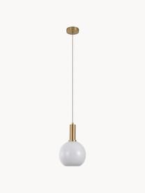 Lampada a sospensione con sfera di vetro Chelsea, Paralume: vetro, Bianco, dorato, Ø 20 x Alt. 31 cm