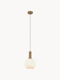 Lampada a sospensione con sfera di vetro Chelsea, Paralume: vetro, Bianco, dorato, Ø 20 x Alt. 31 cm