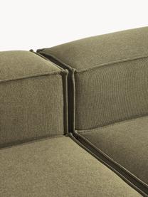 Modulares XL-Ecksofa Lennon, Bezug: 100 % Polyester Der strap, Gestell: Massives Kiefernhol, Sper, Füße: Kunststoff Dieses Produkt, Webstoff Olivgrün, B 329 x T 269 cm, Eckteil links