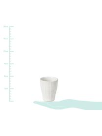 Tazas de café artesanales Copenhagen, 6 uds., Gres, Marfil con rayas finas en beige claro, Ø 7 x Al 8 cm