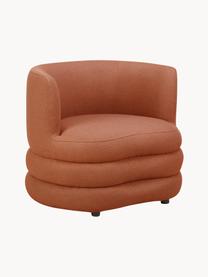 Design bouclé fauteuil Solomon, Bekleding: 100% polyester Met 35.000, Frame: massief sparrenhout, FSC-, Poten: kunststof, Bouclé terracotta, B 95 x D 80 cm