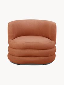 Design bouclé fauteuil Solomon, Bekleding: 100% polyester Met 35.000, Frame: massief sparrenhout, berk, Poten: kunststof Dit product is , Bouclé terracotta, B 95 x D 80 cm