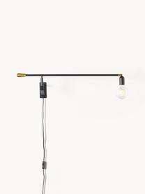 Verstelbare wandlamp Danon, Zwart, goudkleurig, B 83 x B 200 cm