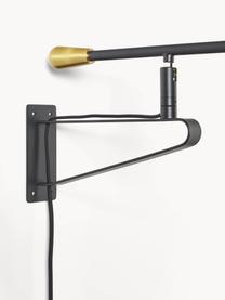 Verstellbare Wandleuchte Danon, Schwarz, Goldfarben, B 83 x L 200 cm
