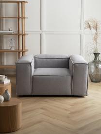 Fauteuil Lennon, Tissu gris, larg. 130 x prof. 101 cm