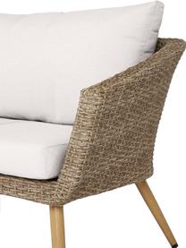 Sofa ogrodowa z rattanu Prisca (3 elem.), Tapicerka: 100% poliester, Korpus: rattan, Kremowobiała tkanina, rattan, S 181 x G 78 cm