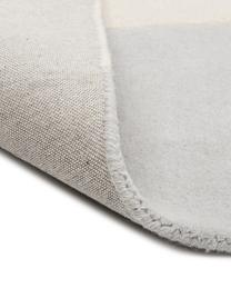 Handgetufteter Wollteppich Keith mit geometrischem Muster, Flor: 100% Wolle, Beige, Grau, B 120 x L 180 cm (Grösse S)