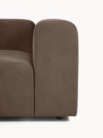 Modulares Sofa Lena (4-Sitzer) mit Hocker, Bezug: Webstoff (88% Polyester, , Gestell: Kiefernholz, Schichtholz,, Webstoff Dunkelbraun, B 284 x T 181 cm