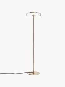 Kleine mundgeblasene LED-Stehlampe Blossi, dimmbar, Lampenschirm: Glas, mundgeblasen, Goldfarben, Transparent, H 120 cm