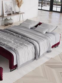 Sofá cama de terciopelo Byron (3 plazas), con espacio de almacenamiento, Tapizado: terciopelo de poliéster A, Estructura: madera de pino maciza, ma, Patas: metal pintado, Terciopelo rojo vino, An 250 x F 105 cm