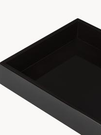 Hochglanz-Tablett Hayley, B 30 cm, Tablett: Mitteldichte Holzfaserpla, Unterseite: Samtbezug, Schwarz, B 30 x T 30 cm