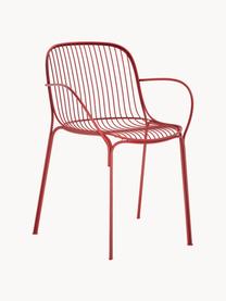 Silla con reposabrazos para exterior Hiray, Acero galvanizado pintado, Rojo, An 46 x F 55 cm