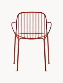 Zahradní židle s područkami Hiray, Pozinkovaná lakovaná ocel, Červená, Š 46 cm, V 55 cm