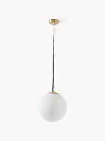 Suspension boule en verre opalescent Beth, Blanc, Ø 20 cm