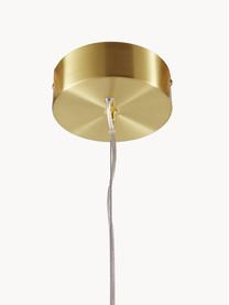 Große LED-Pendelleuchte Gratia, Baldachin: Metall, galvanisiert, Goldfarben, Weiß, B 90 x H 50 cm
