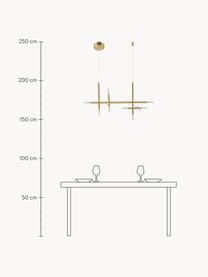 Lámpara de techo grande LED Gratia, Estructura: metal galvanizado, Anclaje: metal galvanizado, Cable: plástico, Dorado, blanco, An 90 x Al 50 cm