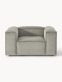 Sillón de pana Lennon, Tapizado: pana (92% poliéster, 8% p, Estructura: madera de pino maciza, ma, Patas: plástico Este producto es, Pana gris, An 130 x F 101 cm